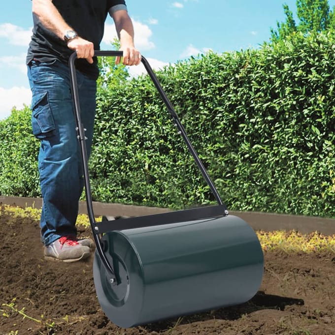 vidaXL - Gazonroller - 50 - L - 63 - cm - groen - en - zwart