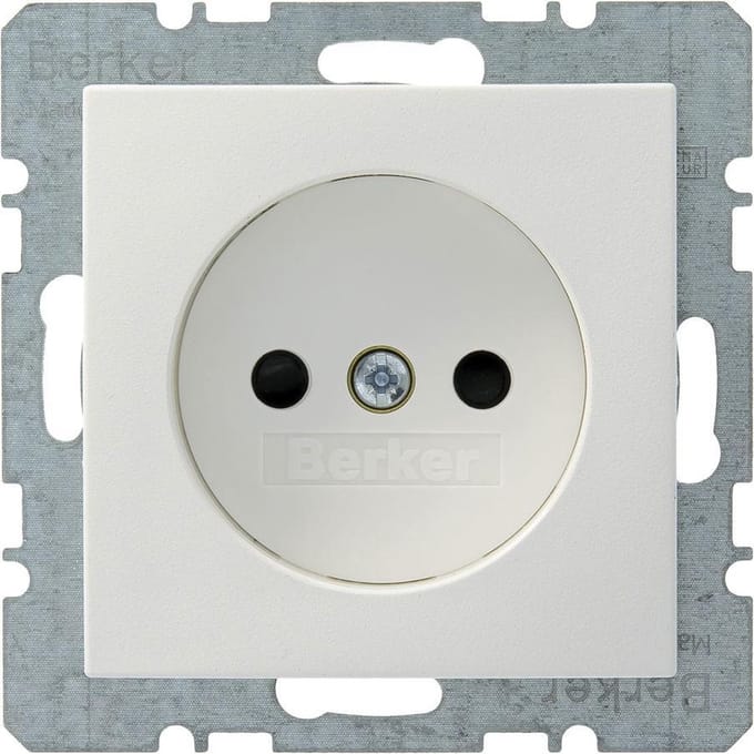 Berker Enkel Stopcontact v.v. kinderbeveiliging Wit B1-B.3-B.7 (Te combineren met Berker S1 serie)