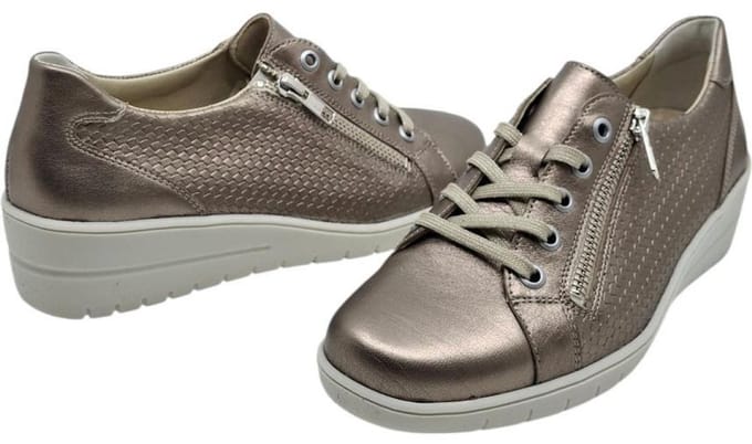 Solidus Helia akoya champagne | dames veterschoen 25021