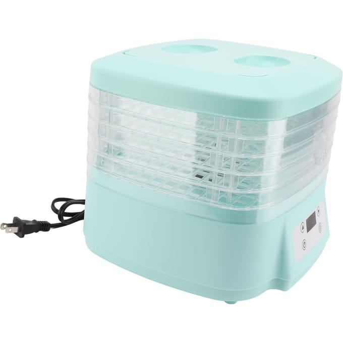 200W Voedseldroogmachine 6 Lades voor Fruit Groente Jerky Dieren Snacks 24 Uurs Timer Temperatuur white