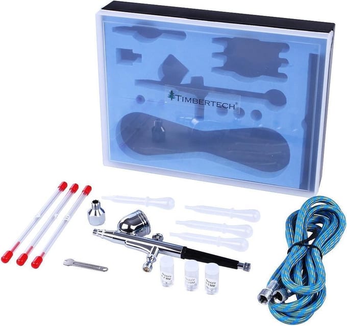 Timbertech ABPST01 Airbrush-set met adapter, slang, sproeiers en naalden