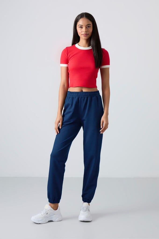 Dames Hoge Taille Relaxed Fleece Joggingbroek