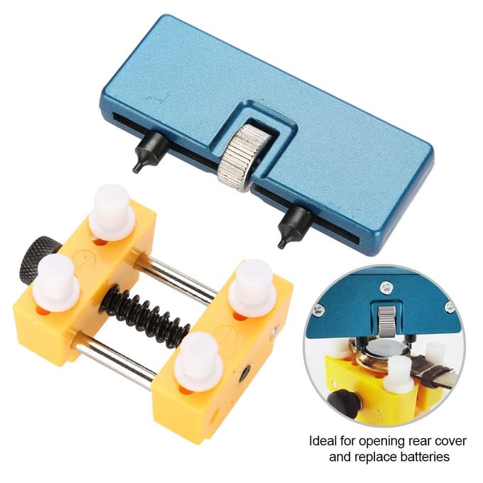 Professionele Horlogereparatieset Horloge Achterdeksel Opener met Fixeerbasis wit