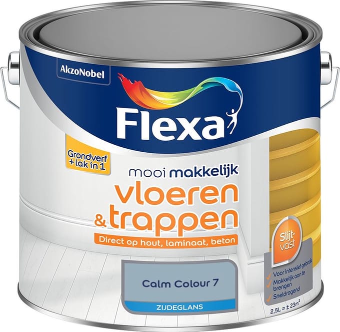 Flexa - Mooi Makkelijk Vloeren & Trappen Zijdeglans - Calm Colour 7 - Mengverf - 2,5 L