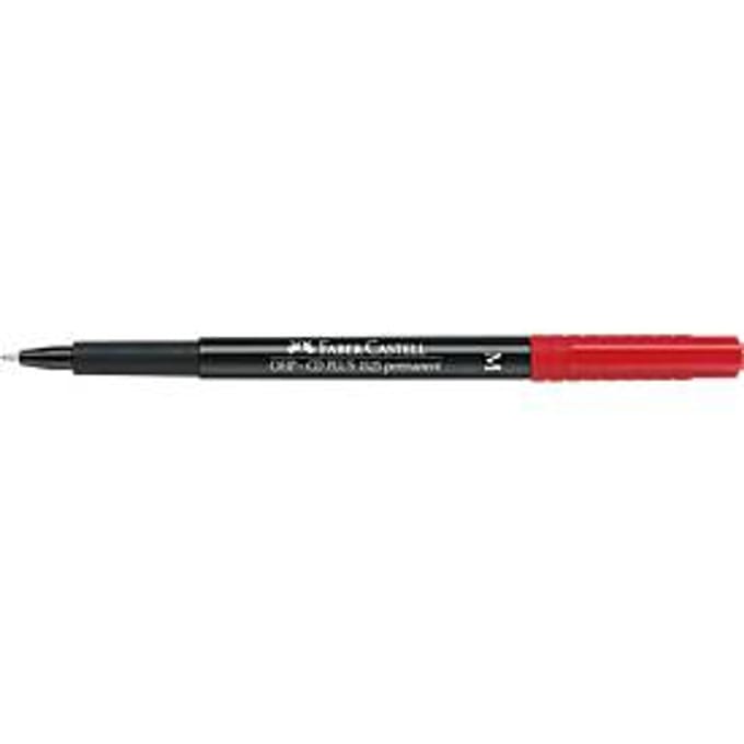 Marker Faber-Castell Multimark, incl. speciale gum, rood, M, permanent