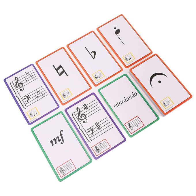 50 stuks Muziek Flashcards Kleurgecodeerd Dubbelzijdig Piano Noot Flashcards voor Leren gray
