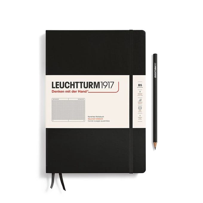 Leuchtturm1917 B5 Composition Notitieboek met harde kaft Squared/Geruit Black