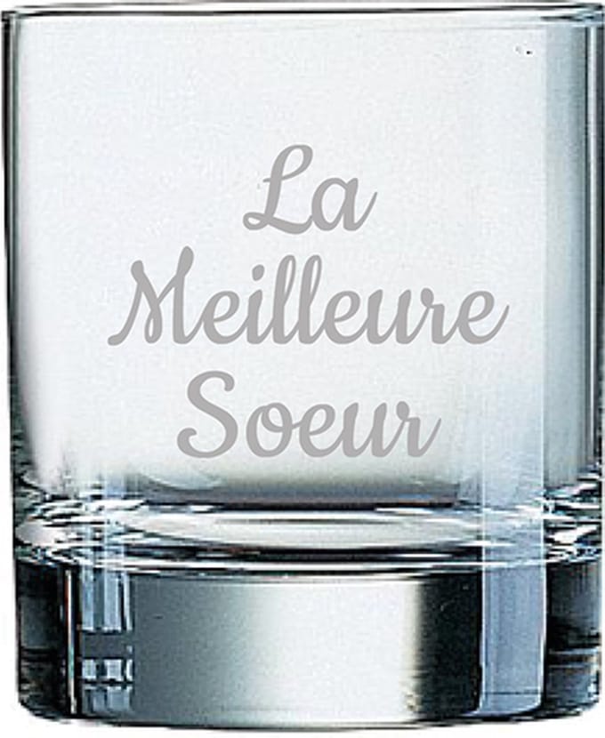 Whiskeyglas gegraveerd - 20cl - La Meilleure Soeur