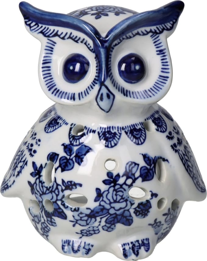 l uil porselein blauw 10.5x10.5x14.5 cm HD Collection