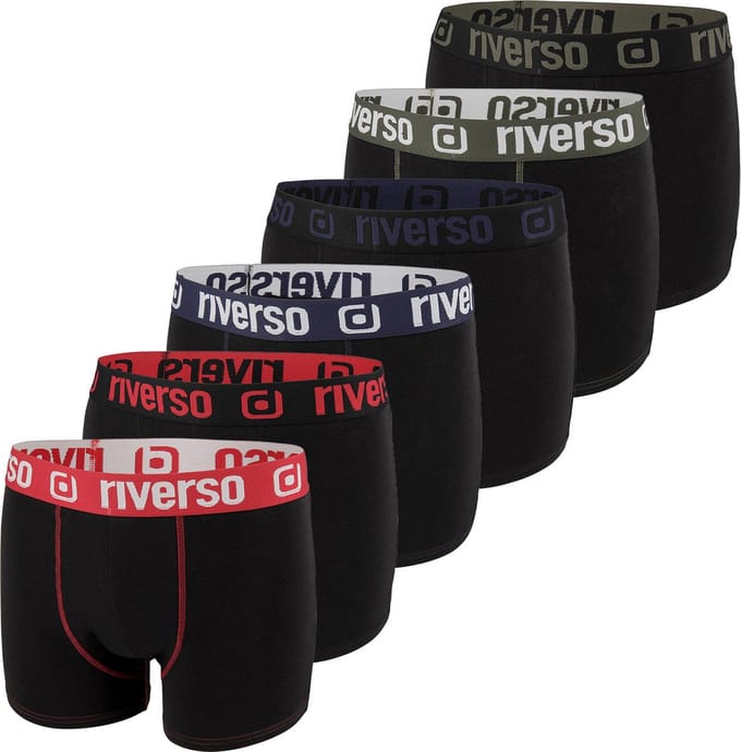 riverso Heren Boxershorts RIVOle 6-Pack Zwart M