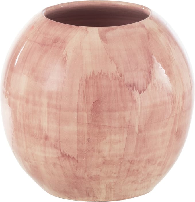 J-Line bloempot Handgeschilderd - keramiek - roze - medium - Ø 24 cm
