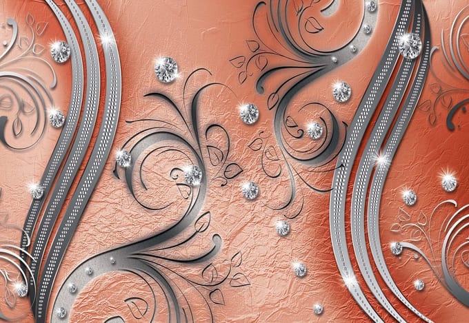Fotobehang Pattern Abstract Ornament Leaves | PANORAMIC - 250cm x 104cm | 130g/m2 Vlies