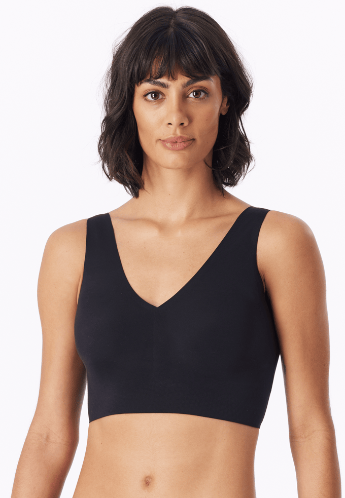 Schiesser Invisible Soft Bustier - uitneembare pads naadloos - Dames - Beha zwart