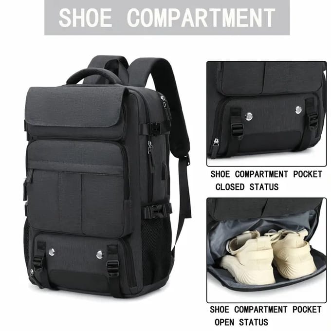 K&R Ventures Laptoprugzak - USB-poort - Zwart
