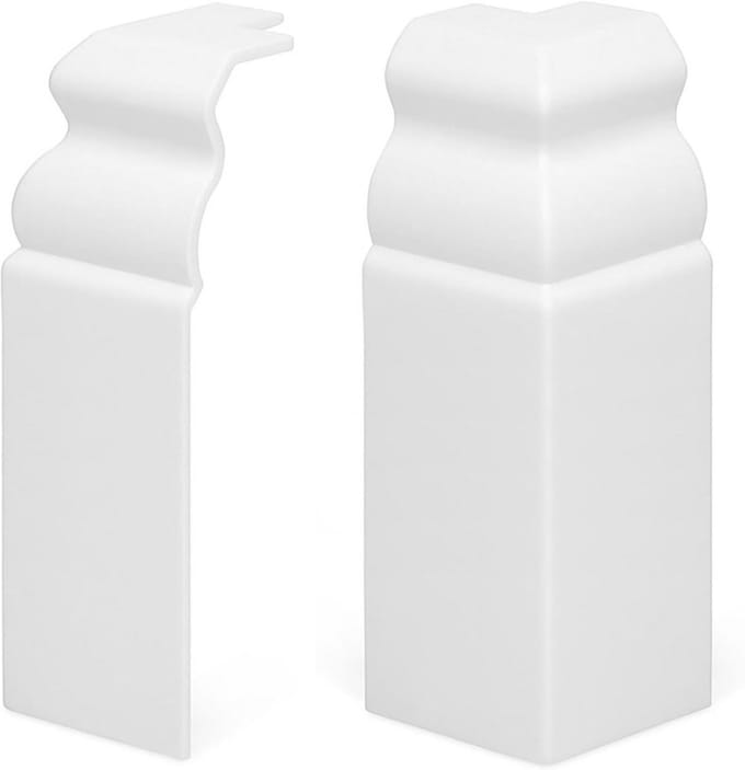 Hoekstuk Binnenhoek Plint 80 mm - Set van 2 Stuks - Hoge Kwaliteit Afwerking