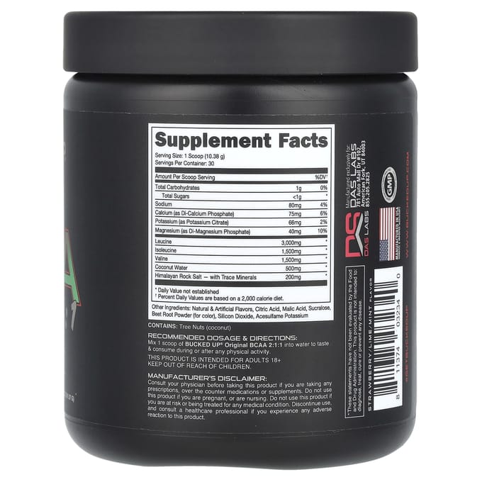 Bucked Up, BCAA Original 2:1:1, Mojito aux fraises, 10,99 oz (311.57 g)