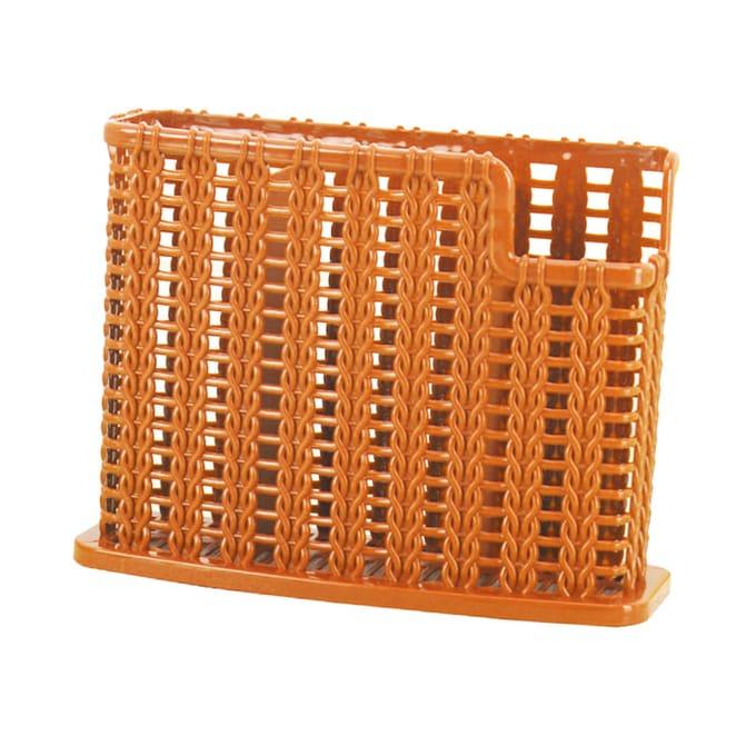 Rotan Weven Afdruipstokjeshouder Drie Vakken Multifunctioneel Bestek Holle Afdruipbak brown