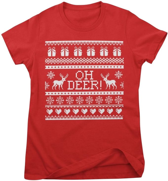 Hybris Dames Oh Deer Girly T-shirt SH-5-16091-H87-17