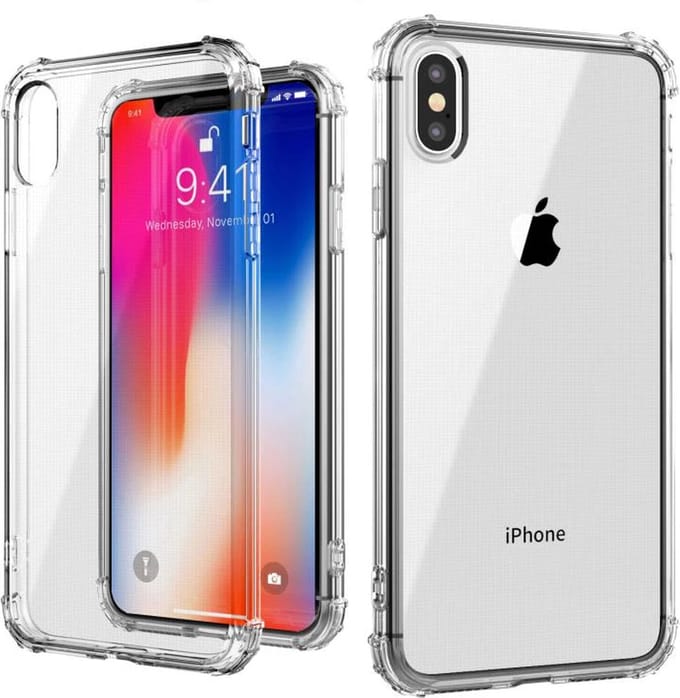 iPhone XS Max Hoesje Anti Shock | ShockProof Silicone Case | Transparant Back Cover