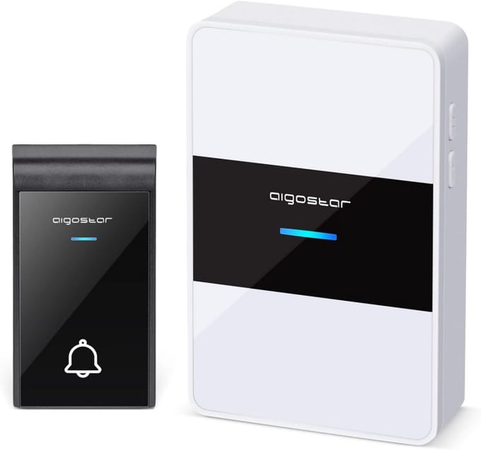 Draadloze Deurbel met 1 Ontvanger Plug&Play Instelbaar Volume en Melodie IP44