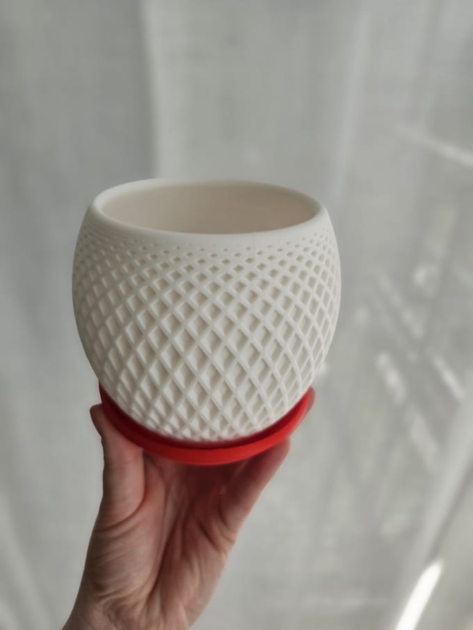 3D Printed Diamond Texture Planter