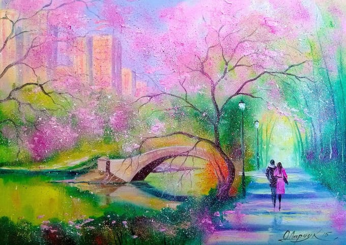 Enjoy Puzzle legpuzzel A Walk In A City Park - 1000 stukjes puzzel.