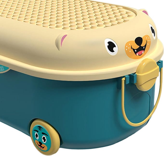 Grote Speelgoed Opbergdoos met Wielen en Deksel voor Kinderkamer