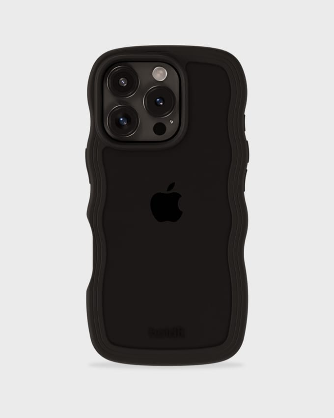 Phone Case Wavy Black/Transparent iPhone 16 Pro