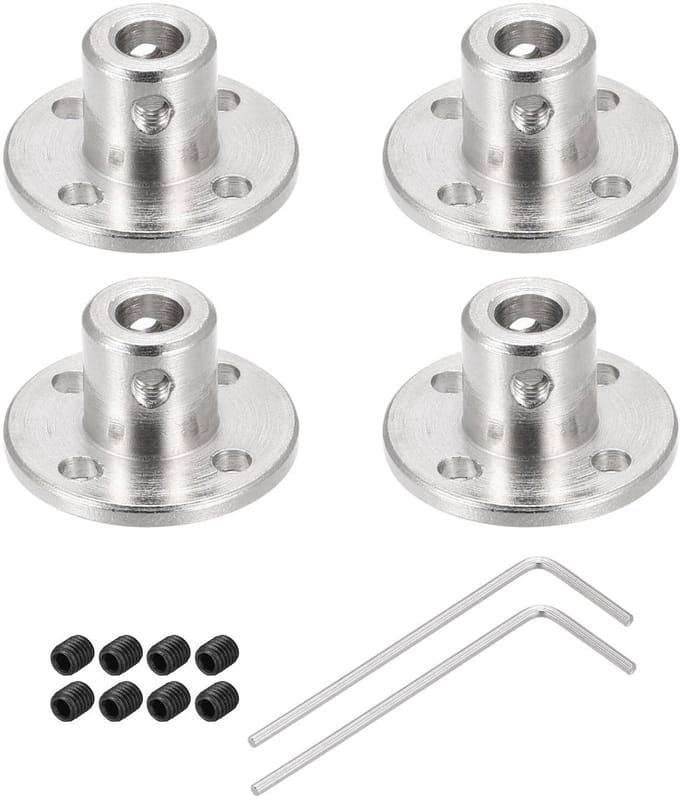 Dailygoods- Flens Koppeling 5 mm - Koppeling Motor - Schroef M1.5 - Zeskant Brander - DIY Stappenmotoren - 8 Stuks