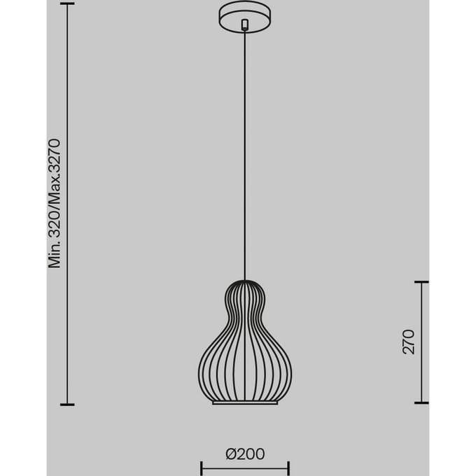 Hanglamp Maytoni Roots, Ø 20 cm, hoogte 27 cm, hout/zwart