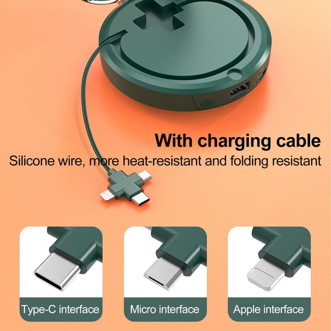 Multifunctionele Handwarmer 2 Temperatuurstanden Snel Opwarmen 3-in-1 Mini Draagbare Make-upspiegel gray