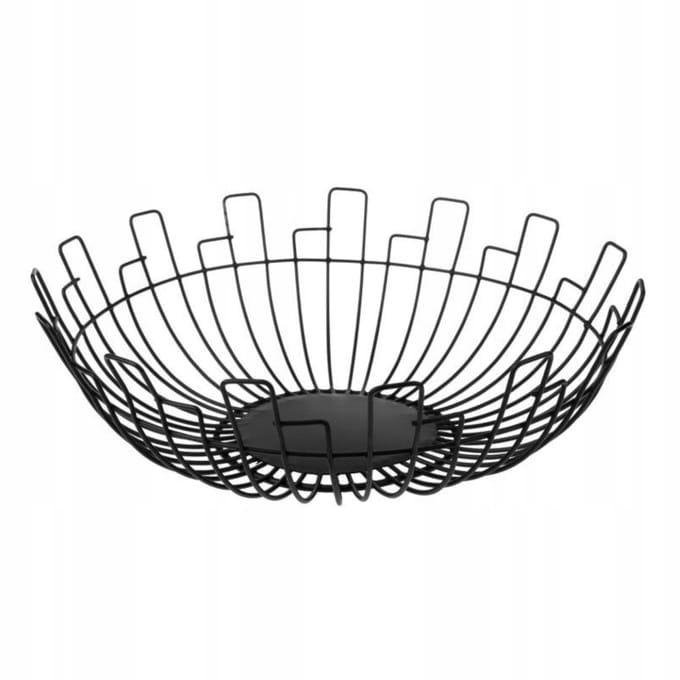 Galicja Loreto Metalen Fruitmand - Zwart, 31 cm
