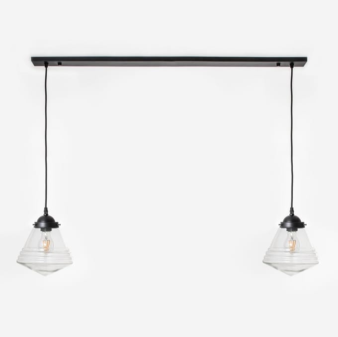 2 x Luxe School Small Helder lampen aan plafondbalk Moonlight - Art Deco Trade