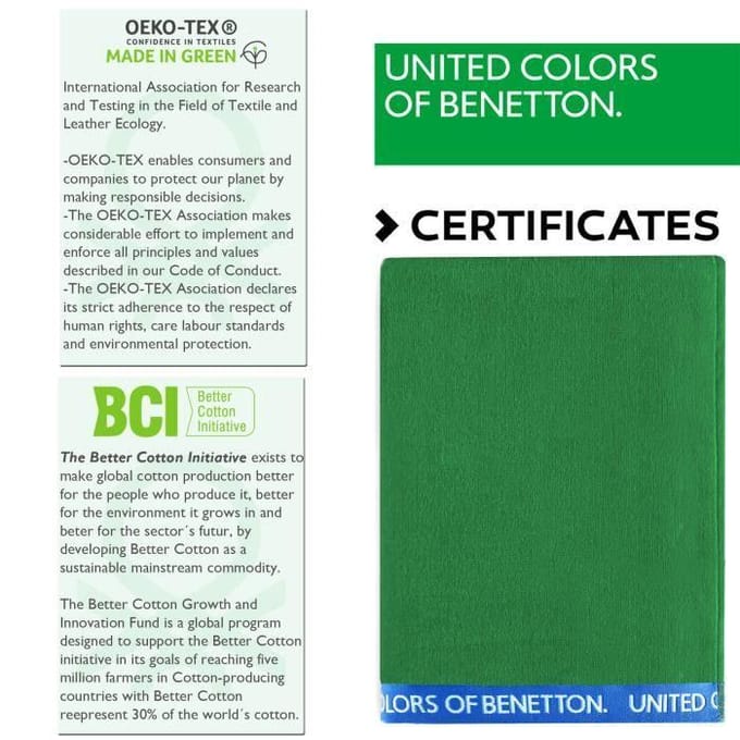 Serviette de plage - CASA BENETTON - 100% Coton - 90x160 cm - 380 g/m2 - Vert vert