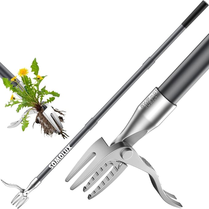 52" Weed Puller Tool with Metal Long Handle-Stainless Steel Claw Gardening Manual Tools-Gripper/Picker/Remover-Dandelion NSLocalizedString