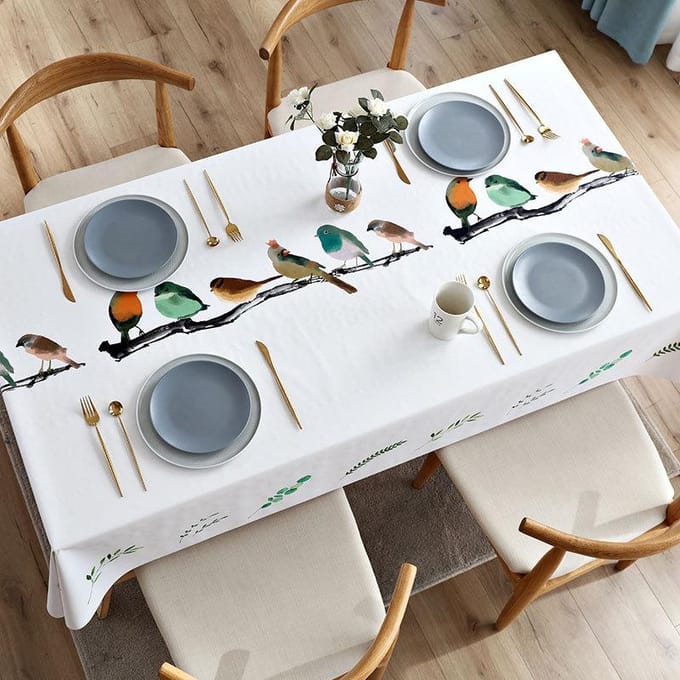 Geometrisch Bloemenprint Rechthoekig Tafelkleed Voor Tafel- En Huisdecoratie Waterdicht Koffietafelkleed 40-70cm gray