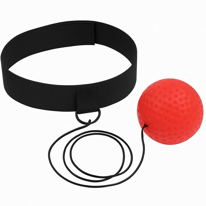 Box Reflex Bal - Hoofd Reflexbal - Hoofdband - Workout - Mini Punch Home Trainer Boks Kickboks - Rood Zwart
