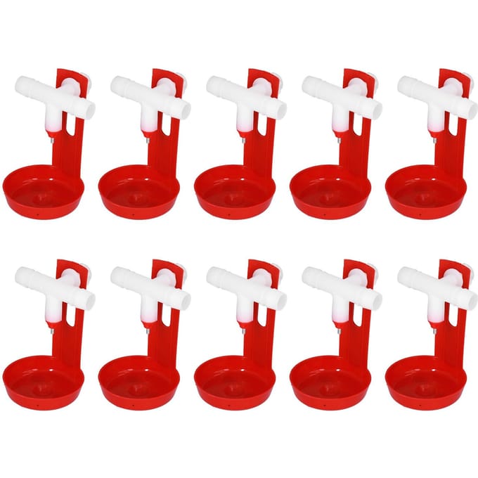 10 Set Kippendrinkbeker Automatische Pluimvee Drinkbak Drinker met Witte T-stuk white