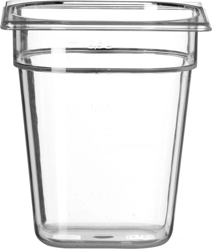 HENDI Gastronorm container – polycarbonaat – 1 liter – transparant – 176x162x65 mm