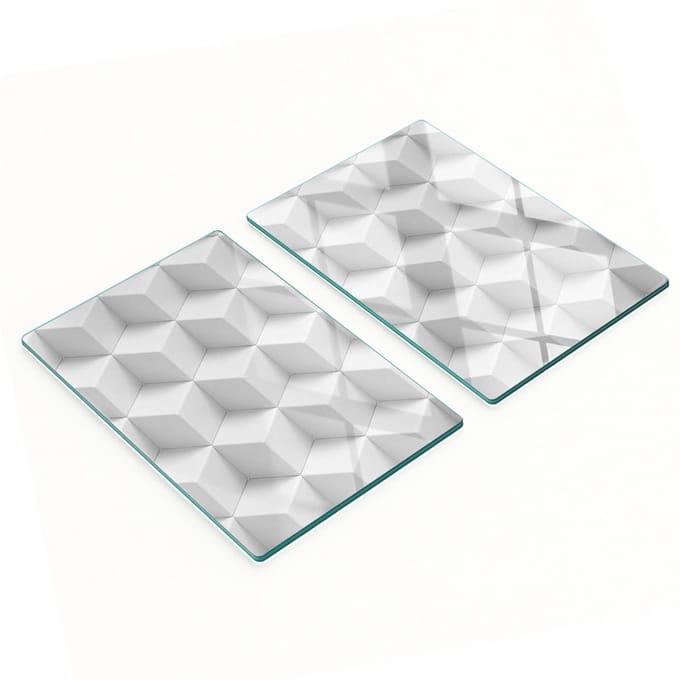 Set van gehard glazen snijplanken met 3D-print, 2x40x52 cm