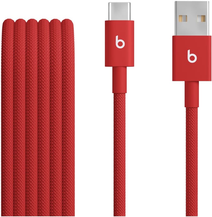 Beats by Apple - USB‑C Oplaadkabel - USB‑C naar USB‑C - 60W - 1,5m - Geweven - Rood