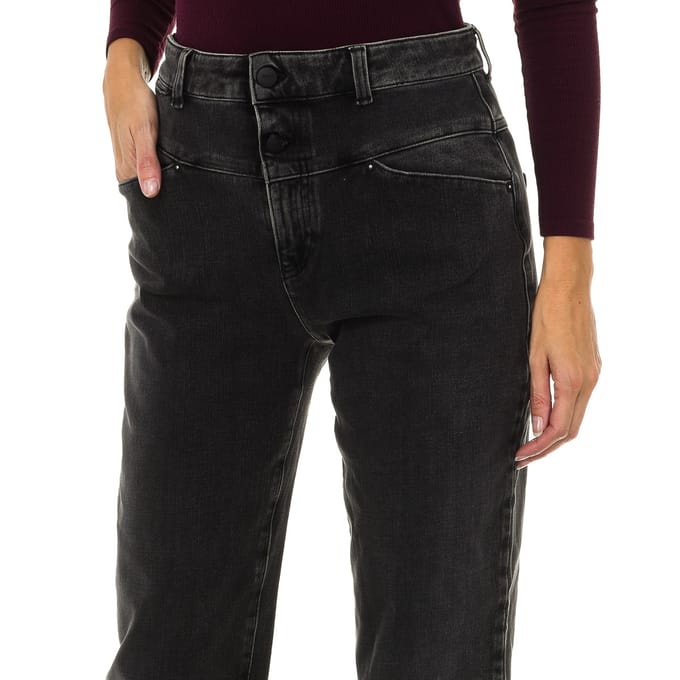 Dames lange stretch denim broek 6Y5J14-5D26Z