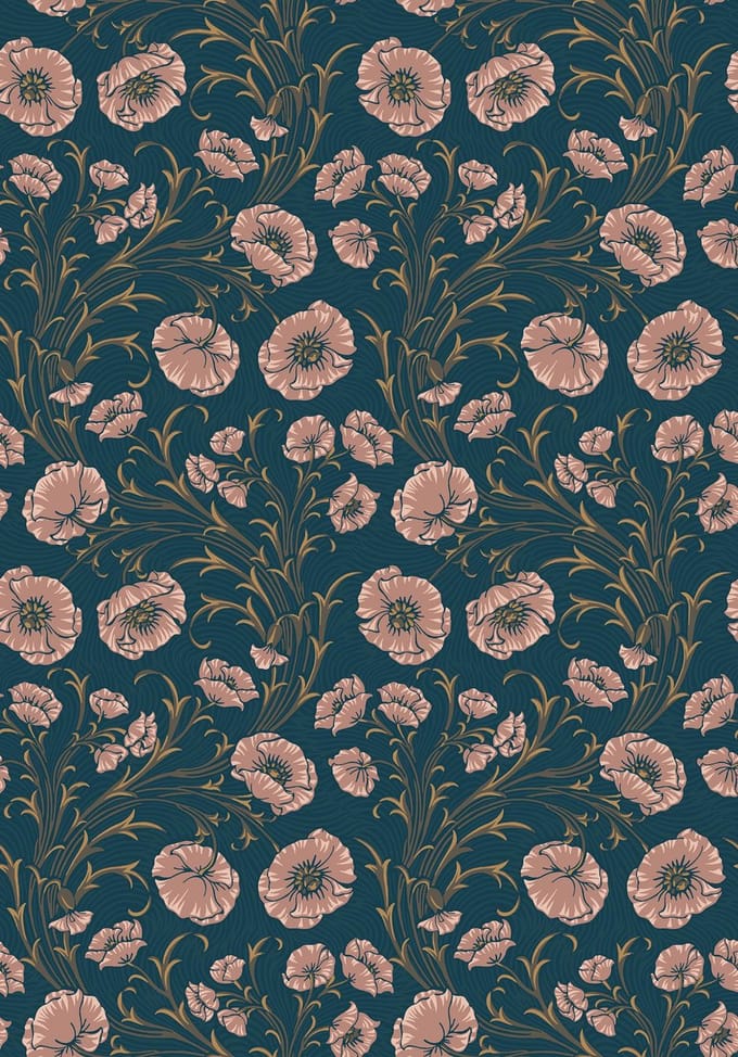 Boråstapeter Vliesbehang 2272 - Treasured - Botanisch Blauw - 53cm x 10.05m
