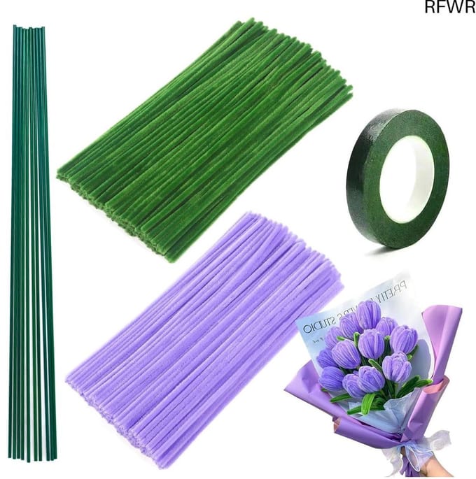RFWR® Vormbare Draadset voor Creatieve Klussen - 211 Stuks in Paars en Groen