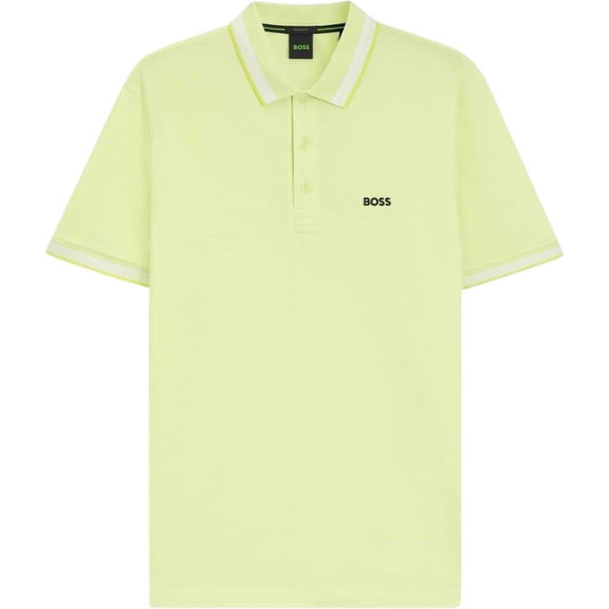 Boss Herenpoloshirt ‘Paddy’ met contrasterende boorden (Groen)