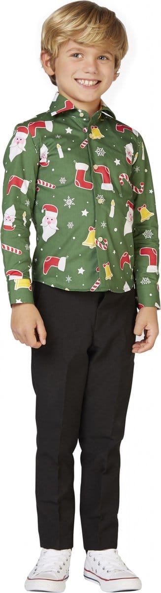 OppoSuits Santaboss - Kerst Overhemd Kids - Kerst - Xmas - Maat: 4 jaar