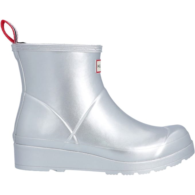 Hunter - Women's Play Short Wellington Boots Metallic Silver - Maat 37