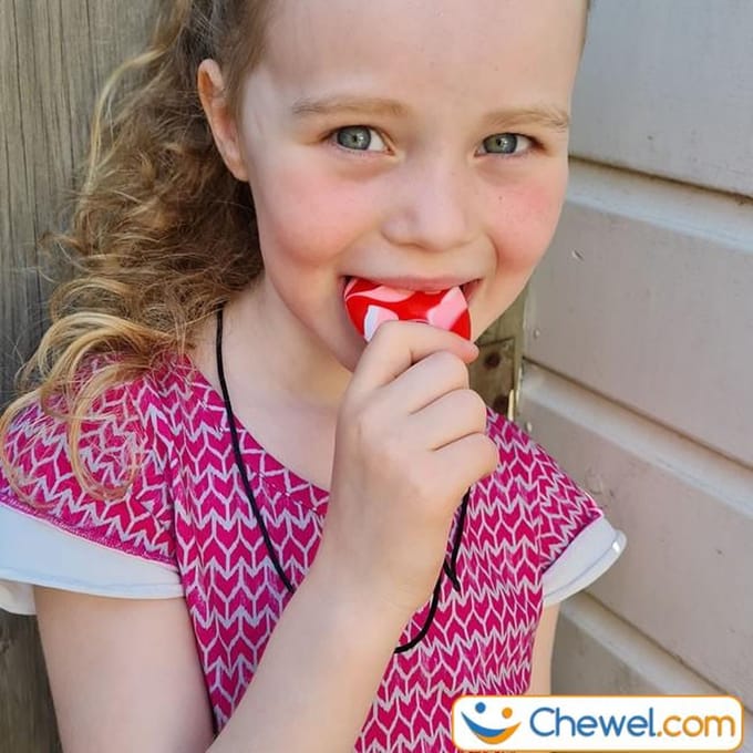 Bijtketting Kauwketting | Druppel Camouflage | Chewelry - Roze