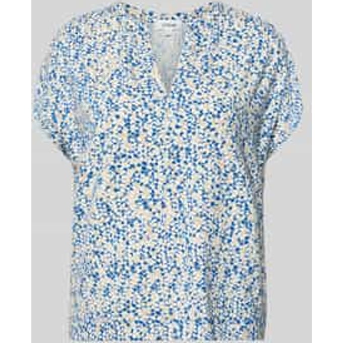 s.Oliver - female - Gedessineerd T-shirt van jersey met V-hals