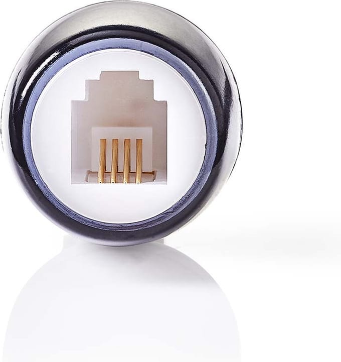 Nedis Anti-Twist Telecom-Adapter - Type Aansluiting: RJ10 - Type adapter: Adapter - PVC - Transparant / Zwart